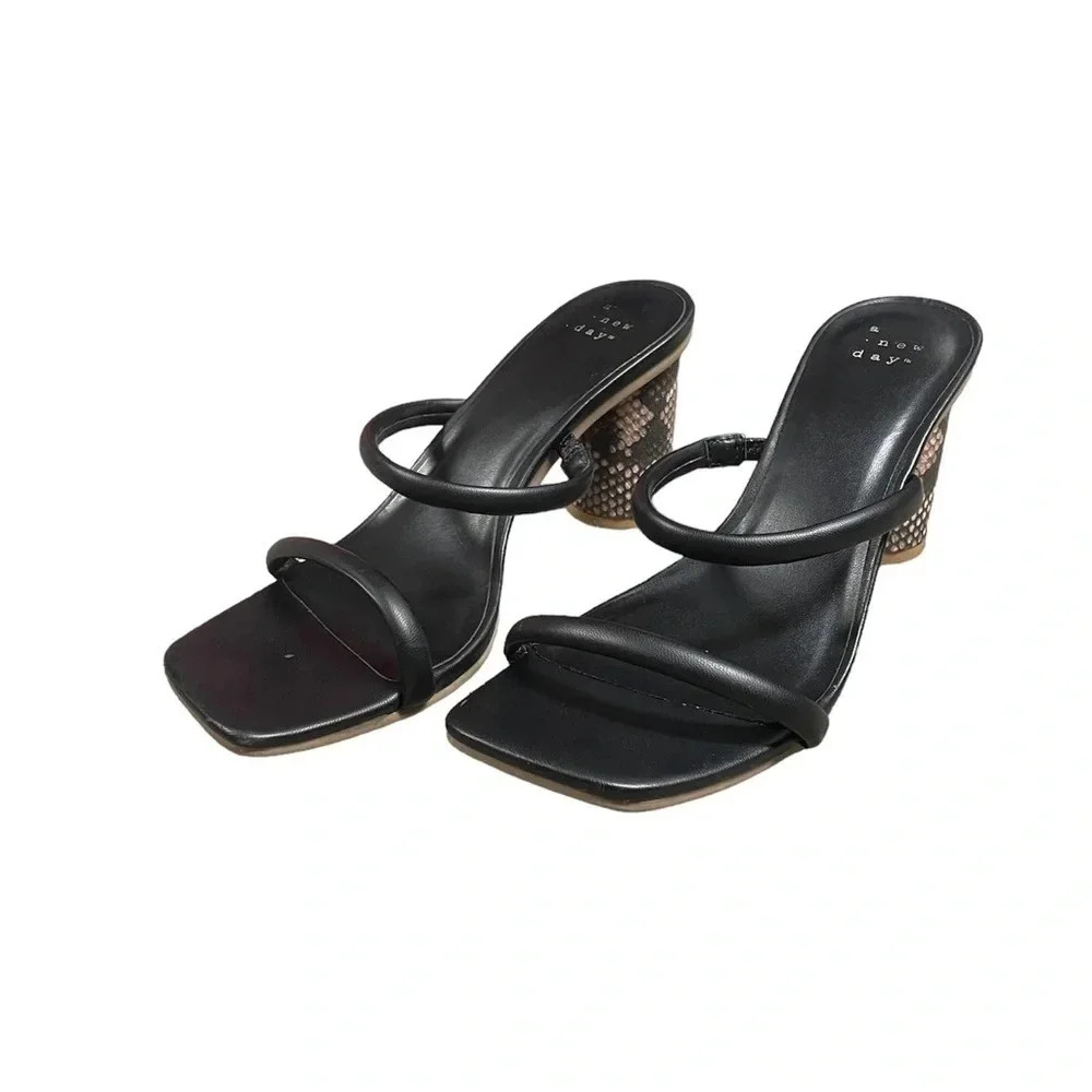 A New Day Women's Snake Print Heel Square Toe